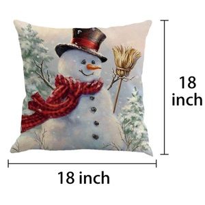 Christmas Snowman Frosty Winter Pillow Cover